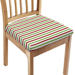 Merry Christmas Striped Pattern Print Chair Cushion Cover