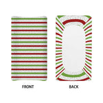 Merry Christmas Striped Pattern Print Changing Pad Cover