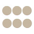 Merry Christmas Striped Pattern Print Coaster Set