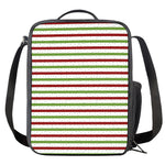 Merry Christmas Striped Pattern Print Crossbody Lunch Bag