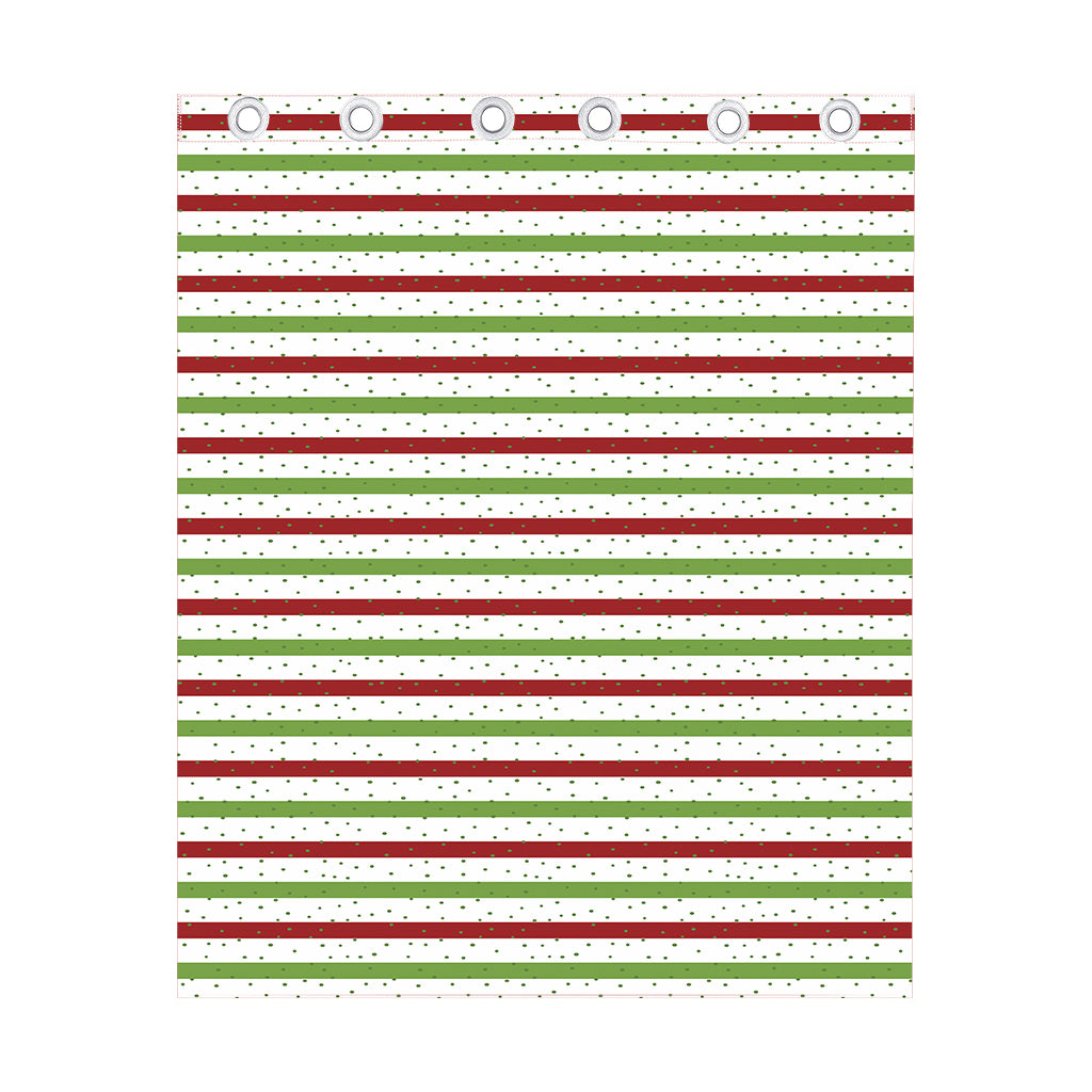 Merry Christmas Striped Pattern Print Curtain