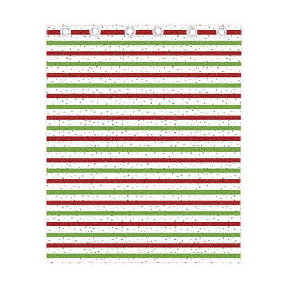 Merry Christmas Striped Pattern Print Curtain