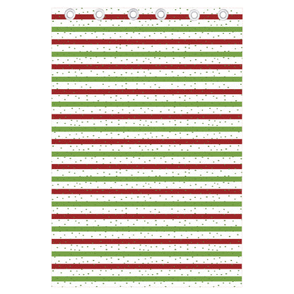 Merry Christmas Striped Pattern Print Curtain