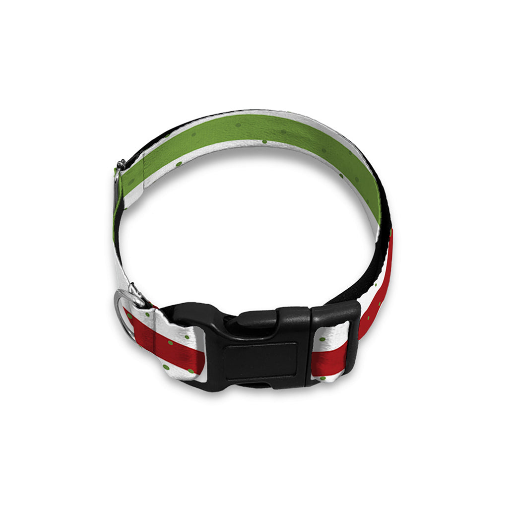Merry Christmas Striped Pattern Print Dog Collar