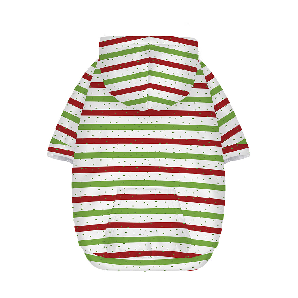 Merry Christmas Striped Pattern Print Dog Zip Up Hoodie