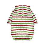 Merry Christmas Striped Pattern Print Dog Zip Up Hoodie