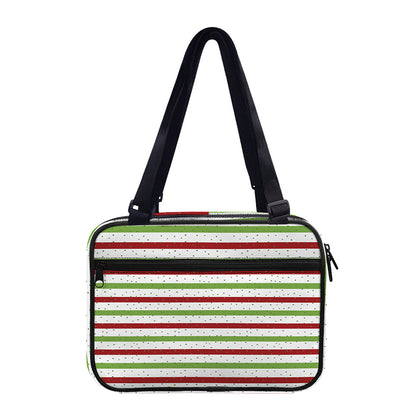 Merry Christmas Striped Pattern Print Double Strap Bible Bag