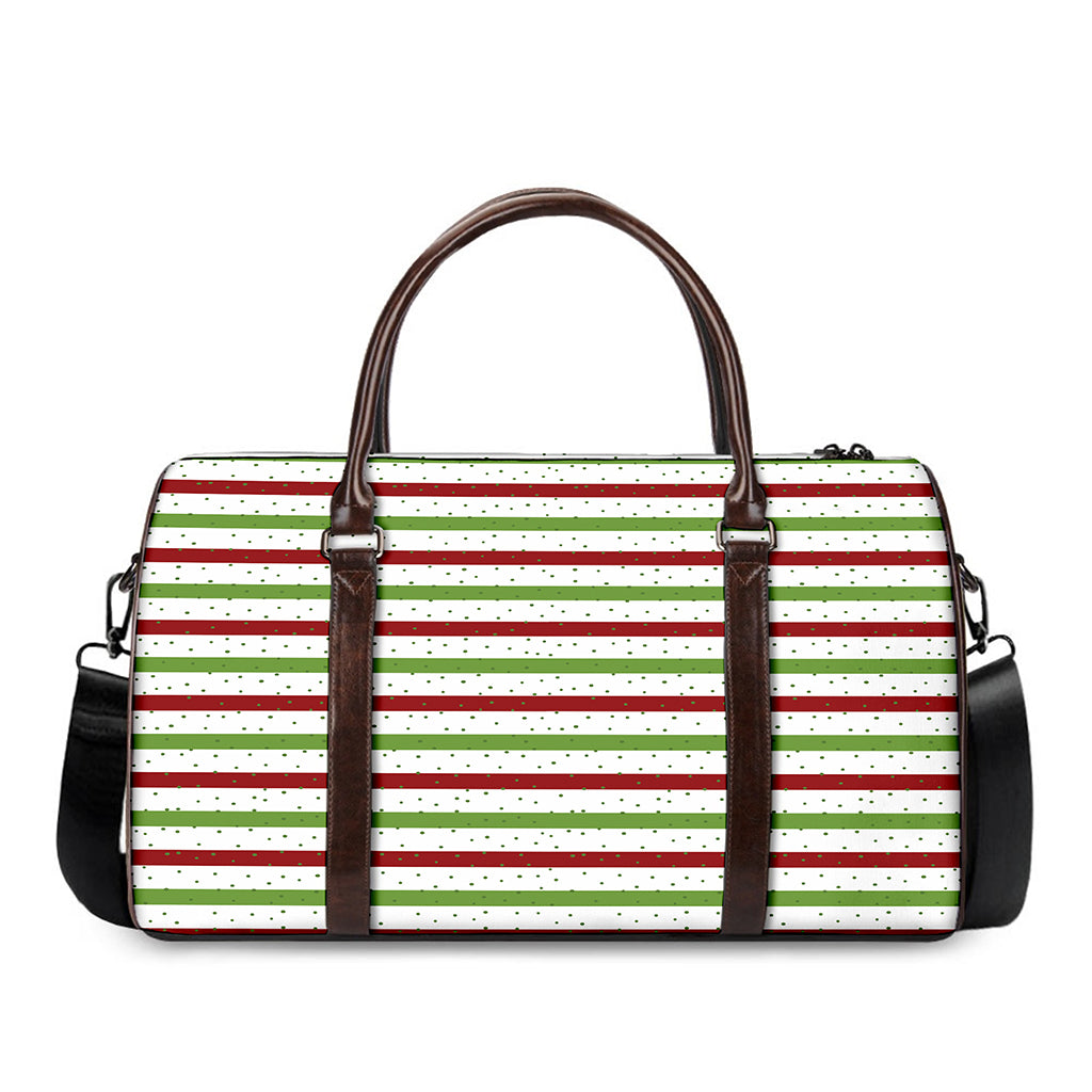 Merry Christmas Striped Pattern Print Duffle Bag