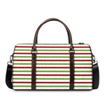 Merry Christmas Striped Pattern Print Duffle Bag