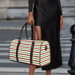 Merry Christmas Striped Pattern Print Duffle Bag