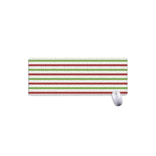 Merry Christmas Striped Pattern Print Extended Mouse Pad
