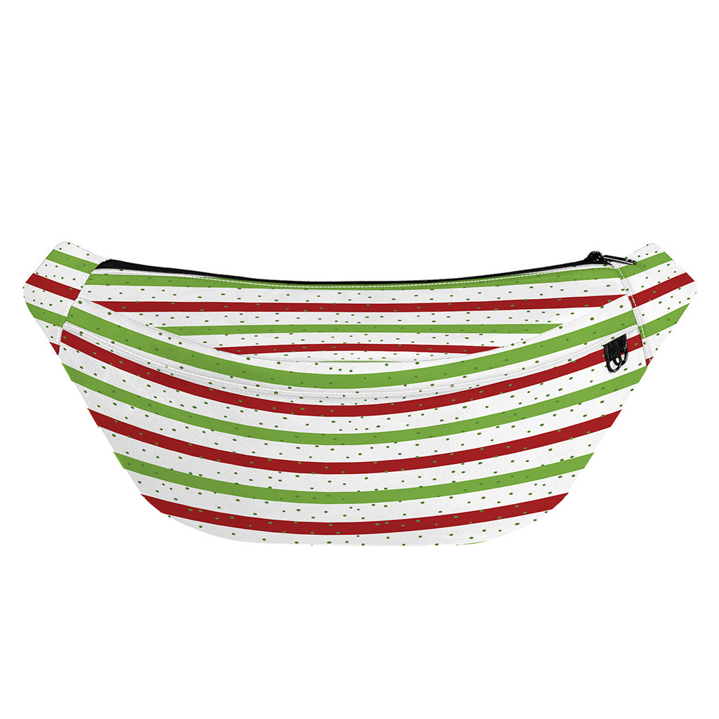 Merry Christmas Striped Pattern Print Fanny Pack