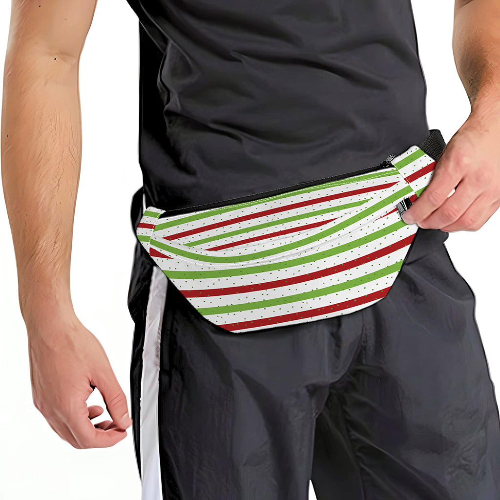 Merry Christmas Striped Pattern Print Fanny Pack