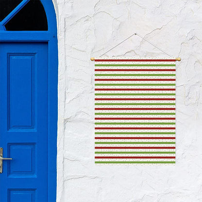 Merry Christmas Striped Pattern Print Garden Flag