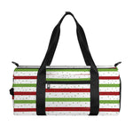 Merry Christmas Striped Pattern Print Gym Bag