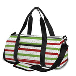Merry Christmas Striped Pattern Print Gym Bag
