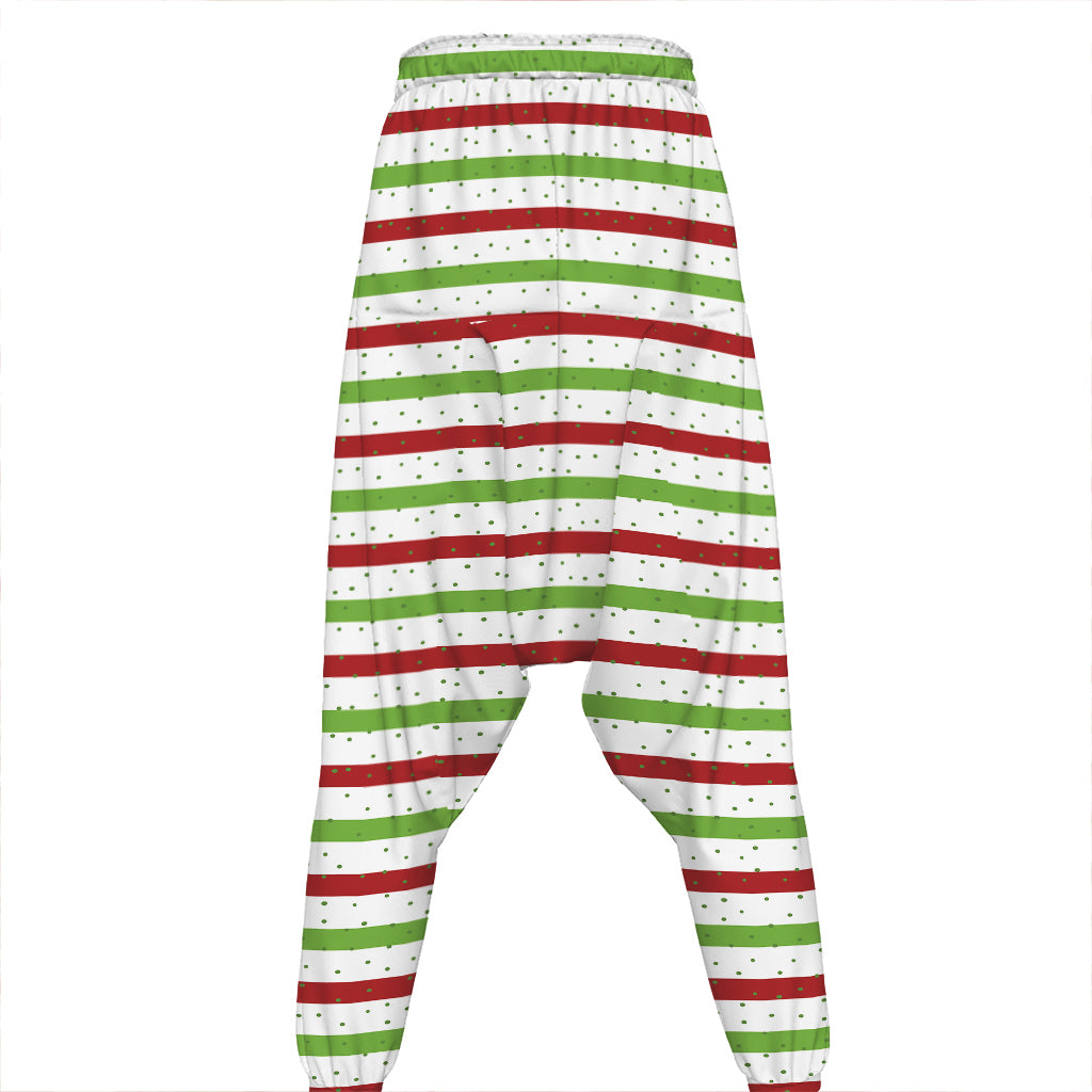 Merry Christmas Striped Pattern Print Hammer Pants