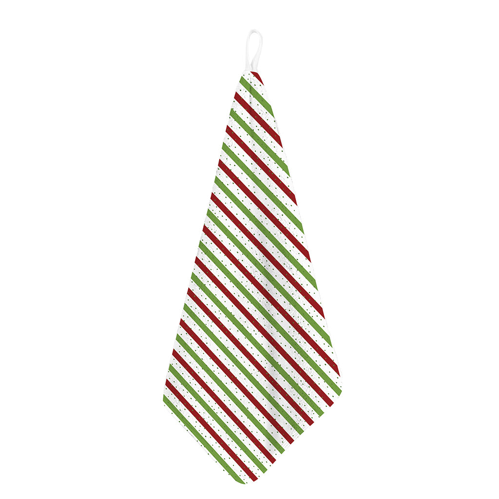 Merry Christmas Striped Pattern Print Hand Towel