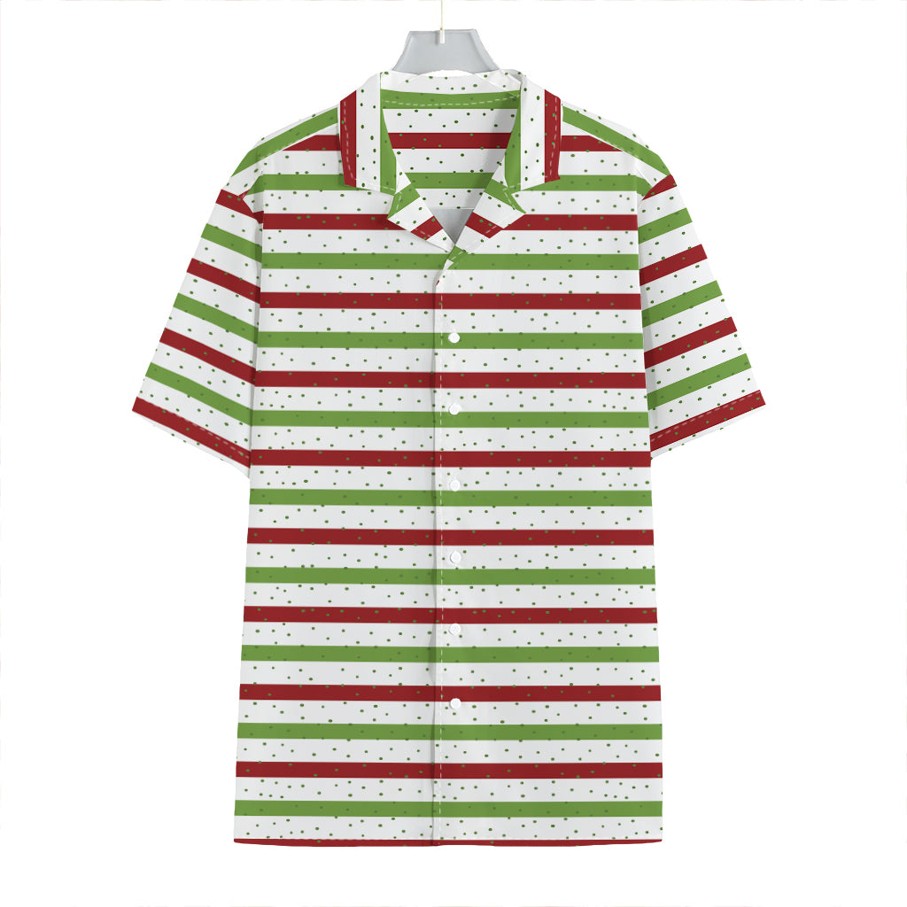 Merry Christmas Striped Pattern Print Hawaiian Shirt