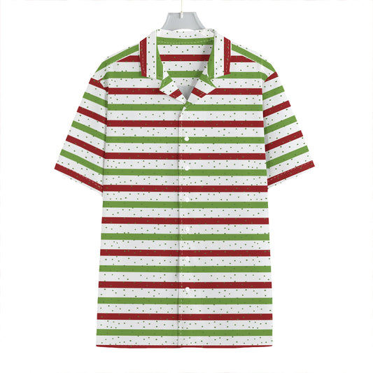 Merry Christmas Striped Pattern Print Hawaiian Shirt