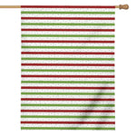 Merry Christmas Striped Pattern Print House Flag