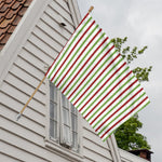 Merry Christmas Striped Pattern Print House Flag