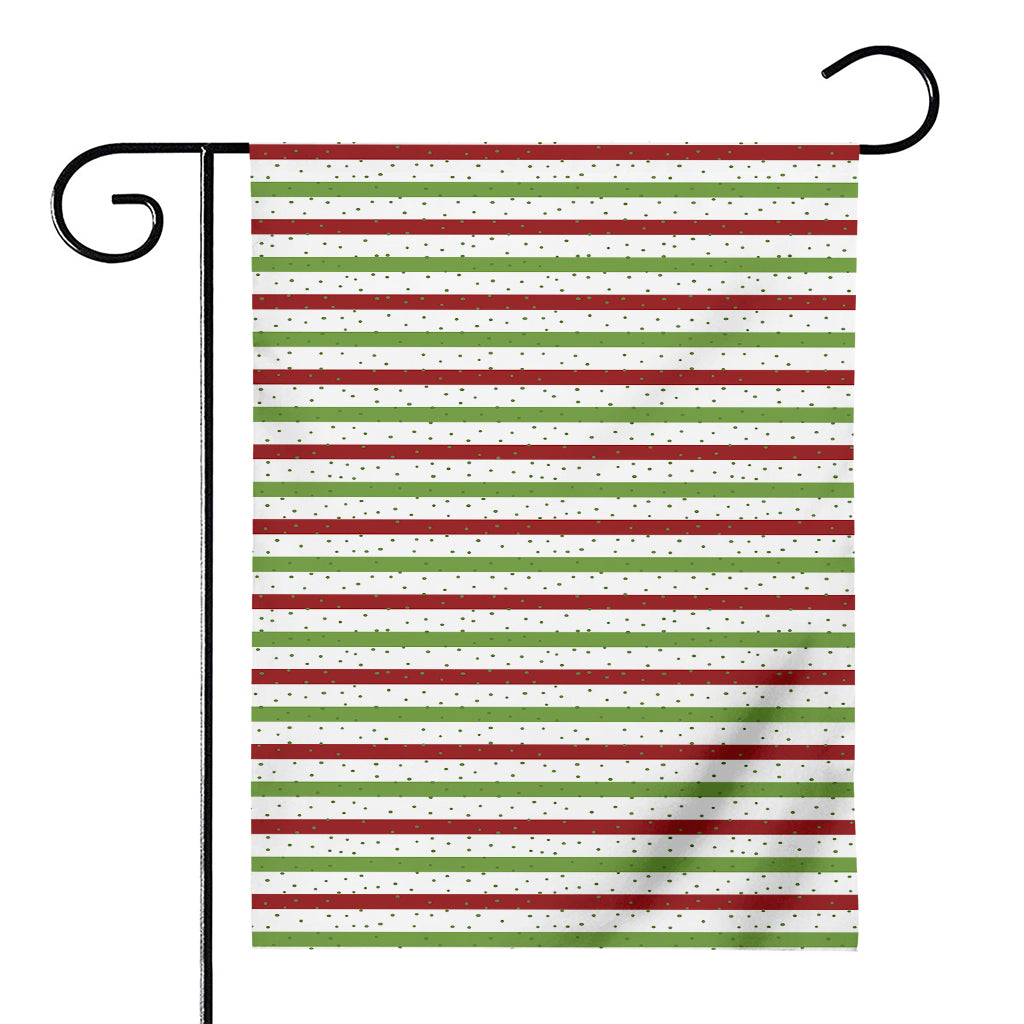Merry Christmas Striped Pattern Print House Flag