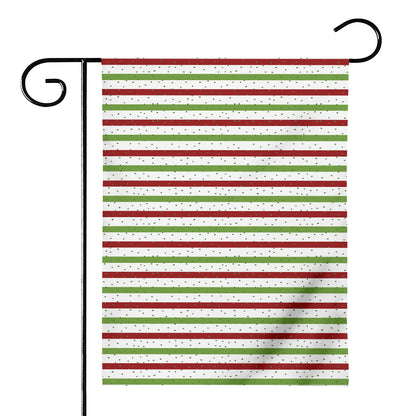 Merry Christmas Striped Pattern Print House Flag