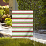 Merry Christmas Striped Pattern Print House Flag
