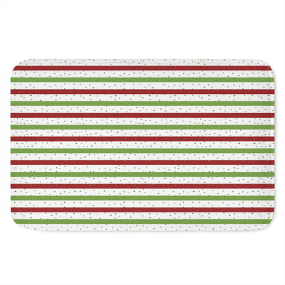 Merry Christmas Striped Pattern Print Indoor Door Mat