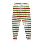 Merry Christmas Striped Pattern Print Jogger Pants