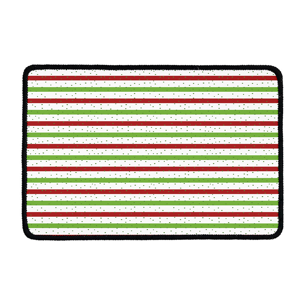 Merry Christmas Striped Pattern Print Kitchen Mat