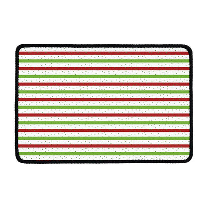 Merry Christmas Striped Pattern Print Kitchen Mat