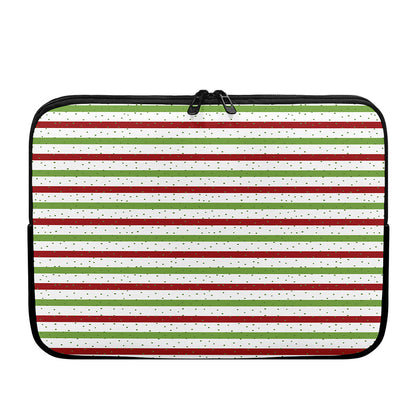 Merry Christmas Striped Pattern Print Laptop Sleeve