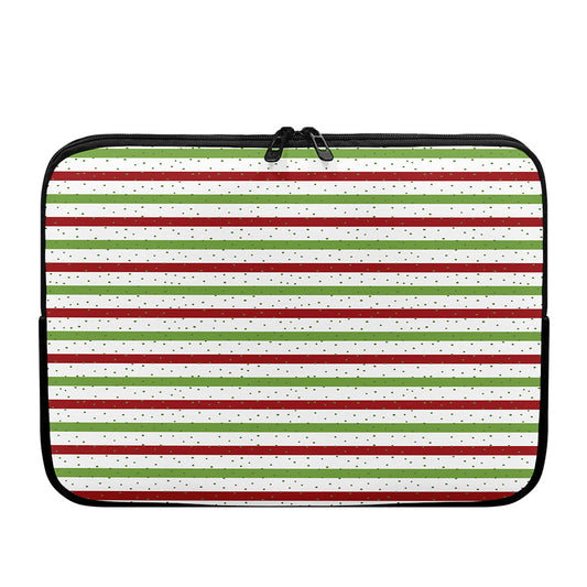 Merry Christmas Striped Pattern Print Laptop Sleeve