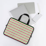 Merry Christmas Striped Pattern Print Laptop Sleeve With Handle