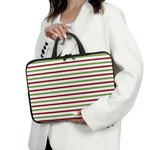 Merry Christmas Striped Pattern Print Laptop Sleeve With Handle