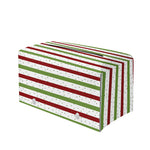 Merry Christmas Striped Pattern Print Leather Tissue Box Cover