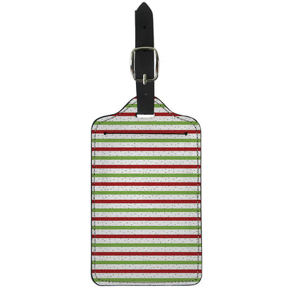 Merry Christmas Striped Pattern Print Luggage Tag