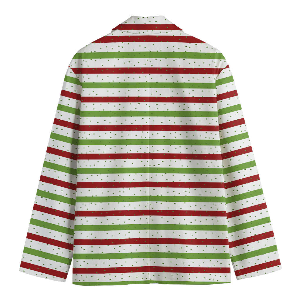 Merry Christmas Striped Pattern Print Men's Blazer