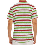 Merry Christmas Striped Pattern Print Men's Deep V-Neck Shirt