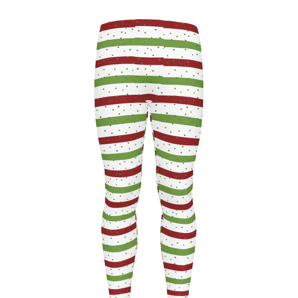 Merry Christmas Striped Pattern Print Men's leggings
