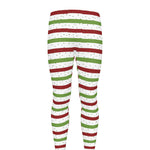 Merry Christmas Striped Pattern Print Men's leggings