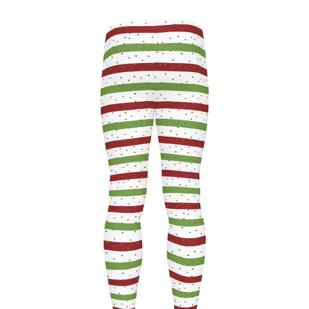 Merry Christmas Striped Pattern Print Men's leggings