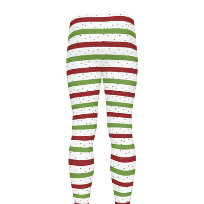 Merry Christmas Striped Pattern Print Men's leggings