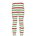 Merry Christmas Striped Pattern Print Men's leggings