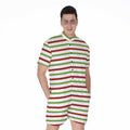Merry Christmas Striped Pattern Print Men's Romper