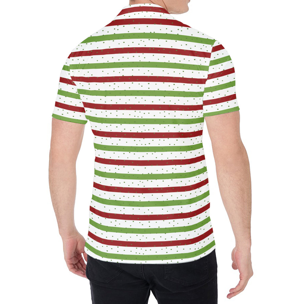 Merry Christmas Striped Pattern Print Men's Shirt