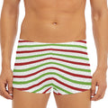 Merry Christmas Striped Pattern Print Men's Short Boxer Briefs