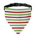 Merry Christmas Striped Pattern Print Over The Collar Dog Bandana